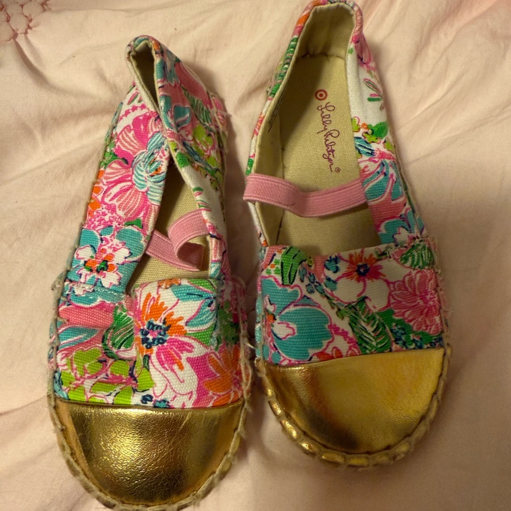 Lilly Pulitzer for Target Kids Floral Gold Shoes